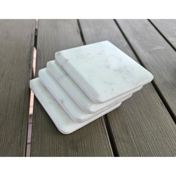Marble Coasters 4 pieces coasters set for housewarming gift stone coasters - Picture 6 of 10